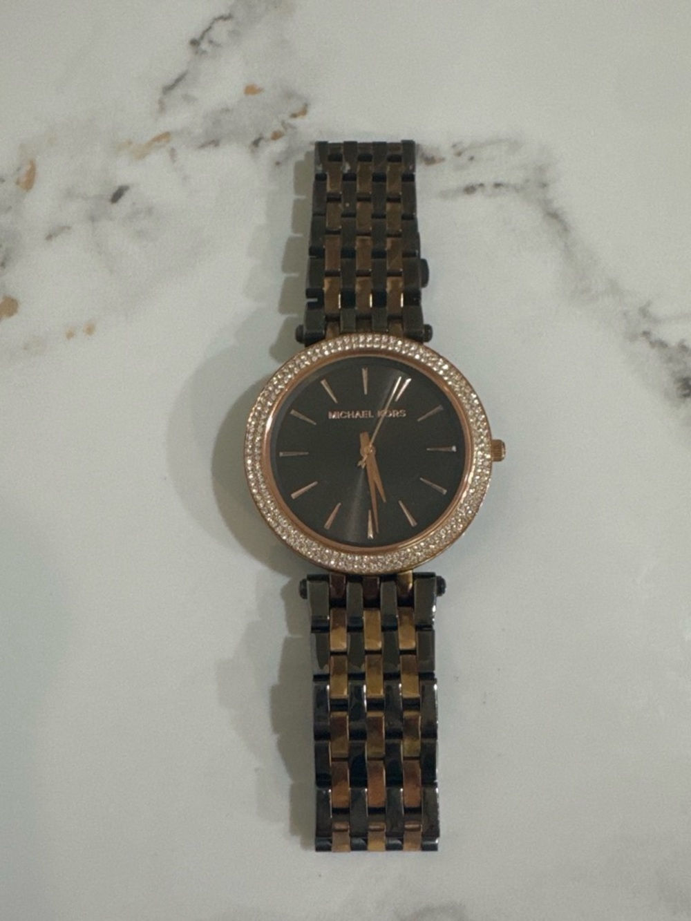 Michael Kors Black and Rose Gold Crystal-Trim Watch - Picture 2 of 3